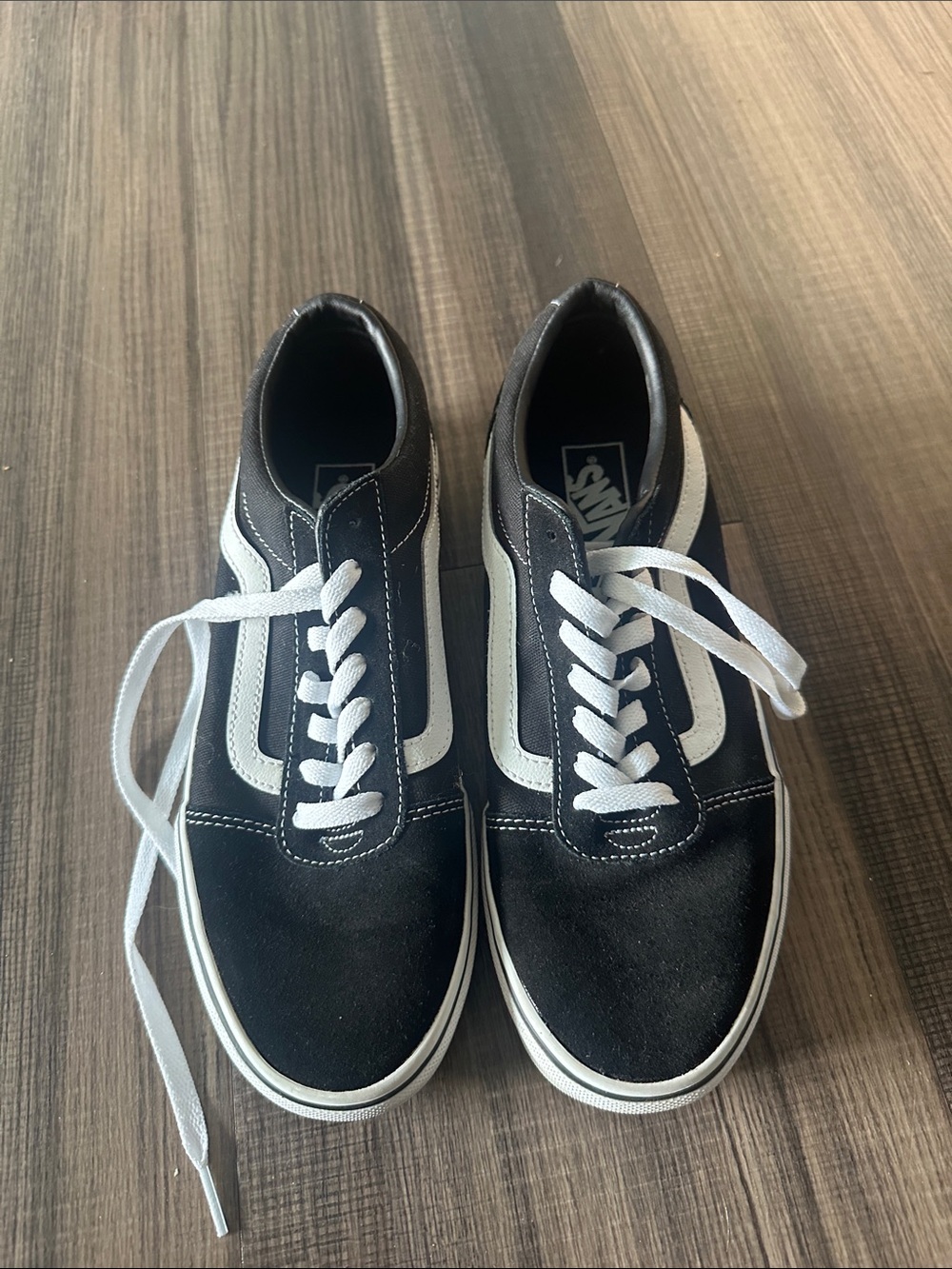 Vans Black and White Old Skool Low-Top Sneakers - Picture 3 of 6